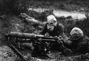 British Machine Gun Team in World War I