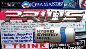 Prius Politics -- Seen at a campus near you!