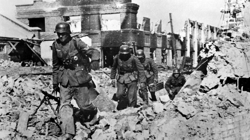II. Weltkrieg-Stalingrad, Dt. Infanteristen in Geschützfabrik "Rote Barrikade"